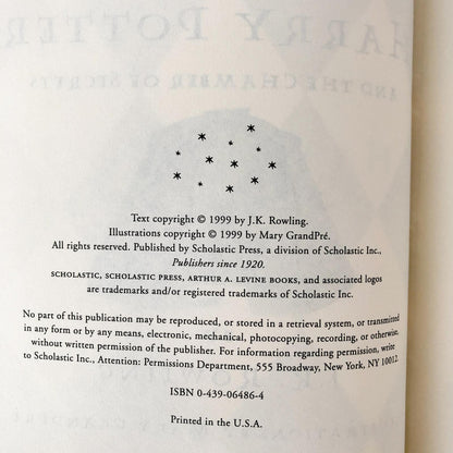 Harry Potter and the Chamber of Secrets by J.K. Rowling [FIRST BOOK CLUB EDITION] 1999