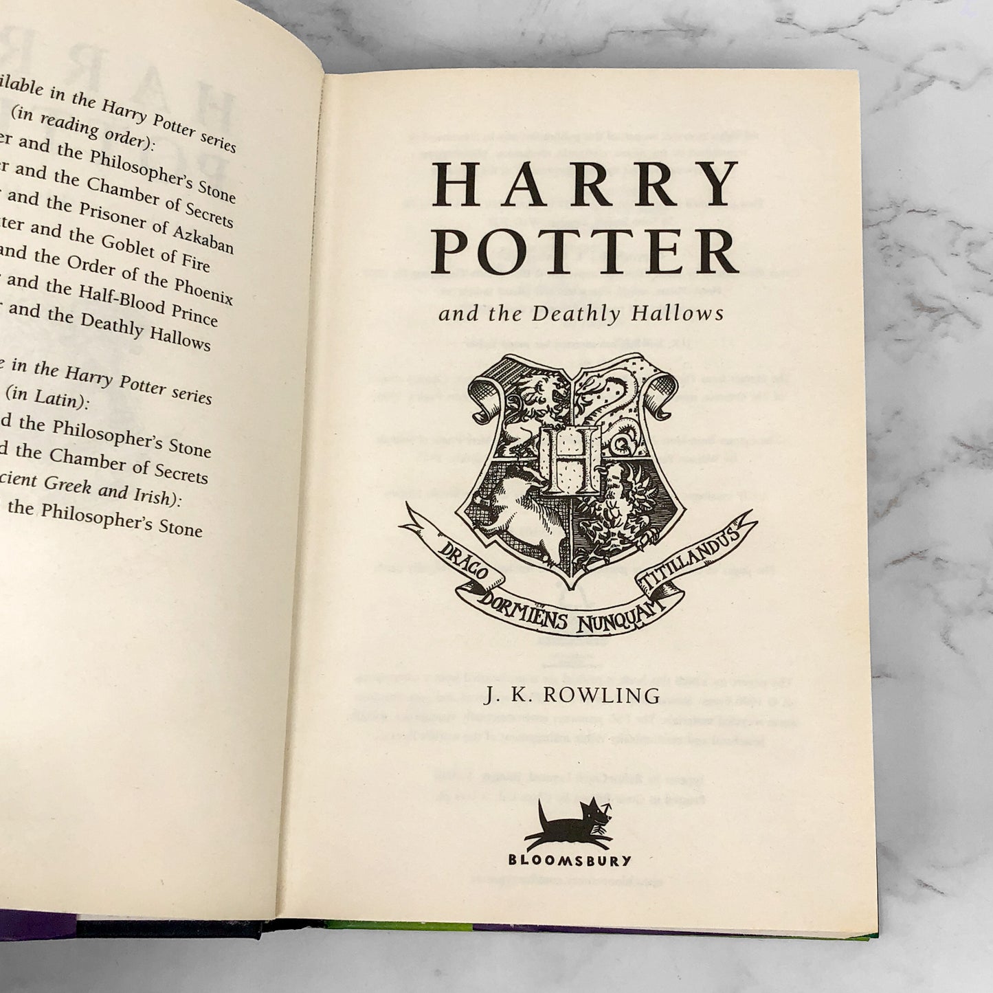 Harry Potter and the Deathly Hollows by J.K. Rowling [U.K. FIRST EDITION • FIRST PRINTING] 2007