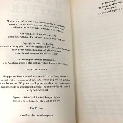 Harry Potter and the Half Blood Prince by J.K. Rowling [U.K. FIRST EDITION] 2005 • Bloomsbury