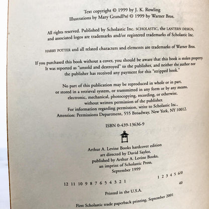 Harry Potter and the Prisoner of Azkaban by J.K. Rowling [FIRST PAPERBACK PRINTING / 2001]