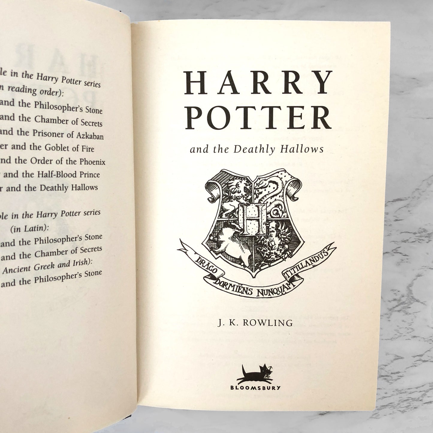 Harry Potter and the Deathly Hollows by J.K. Rowling [U.K. FIRST EDITION / FIRST PRINTING] 2007