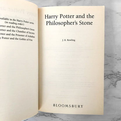 Harry Potter and the Philosopher's Stone by J.K. Rowling [ADULT EDITION] 1998 / Bloomsbury U.K.