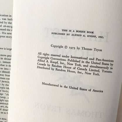 Harvest Home by Thomas Tryon [FIRST BOOK CLUB EDITION / 1973]