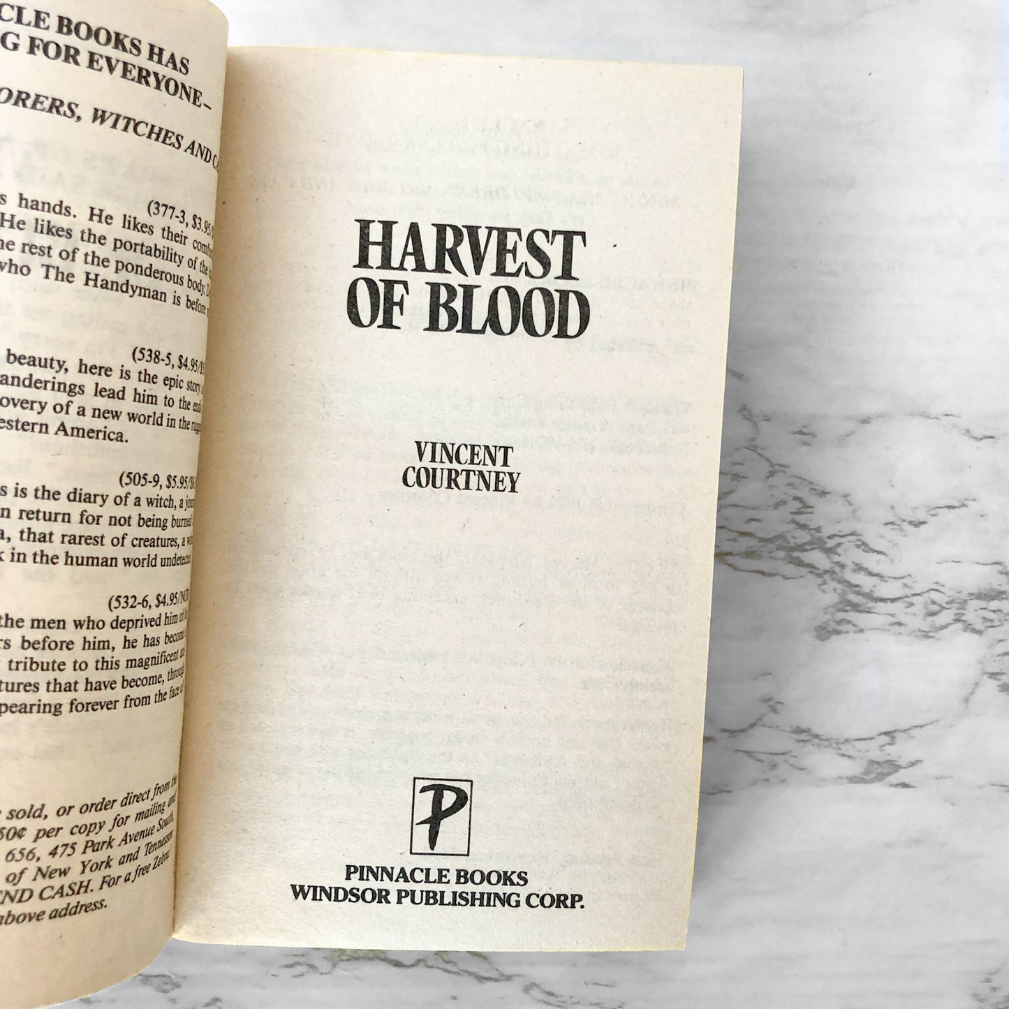Harvest of Blood by Vincent Courtney [FIRST EDITION] 1992
