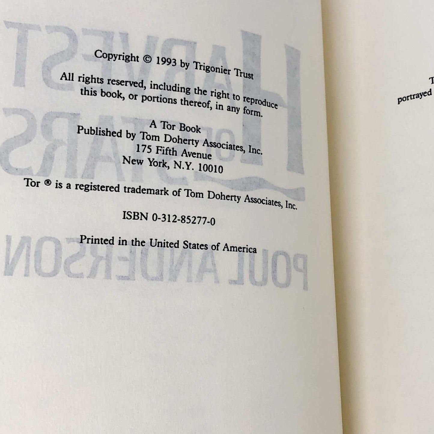 Harvest of Stars by Poul Anderson [1993 TOR HARDCOVER]