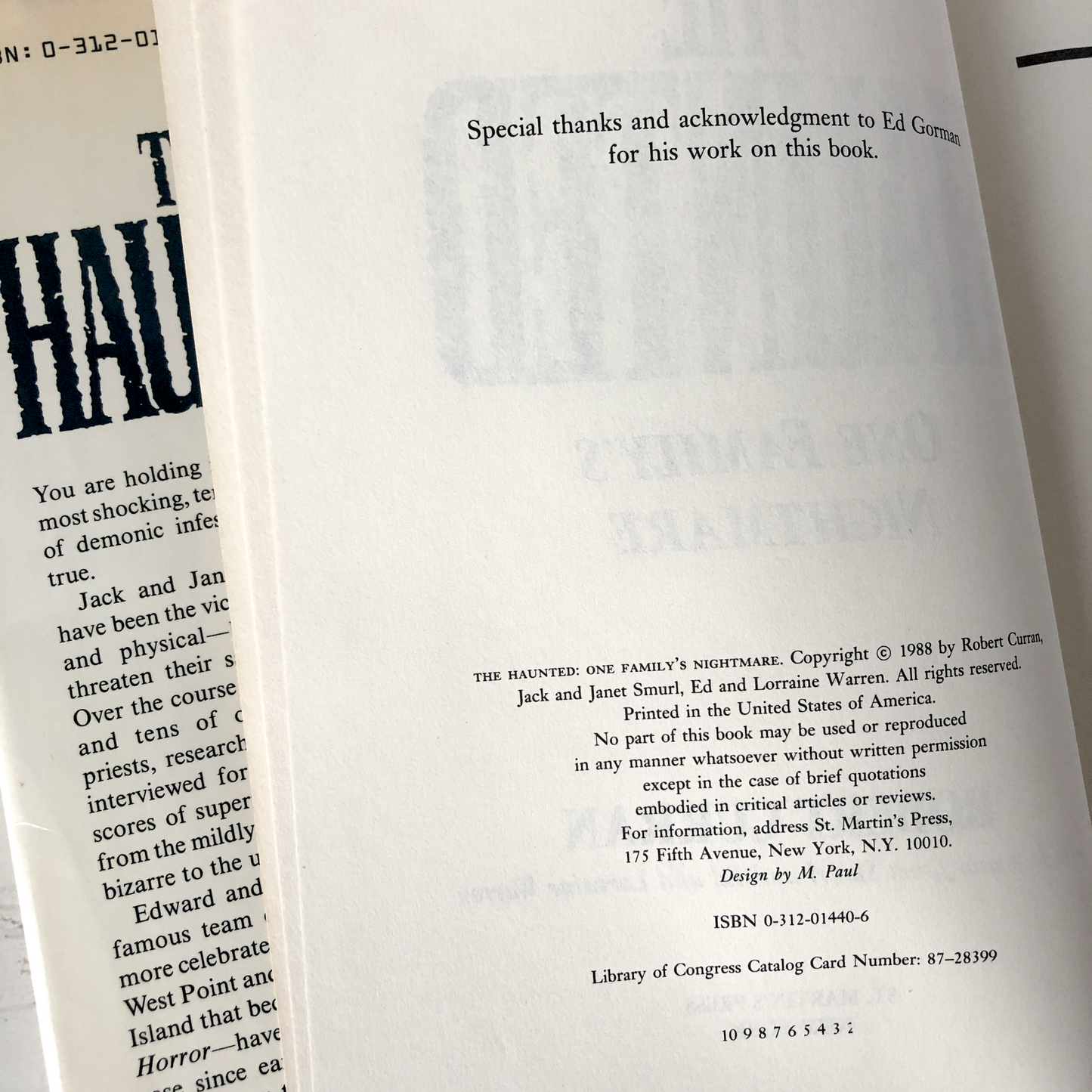 The Haunted: One Family's Nightmare by Robert Curran w. Ed & Lorraine Warren [FIRST EDITION] - Bookshop Apocalypse