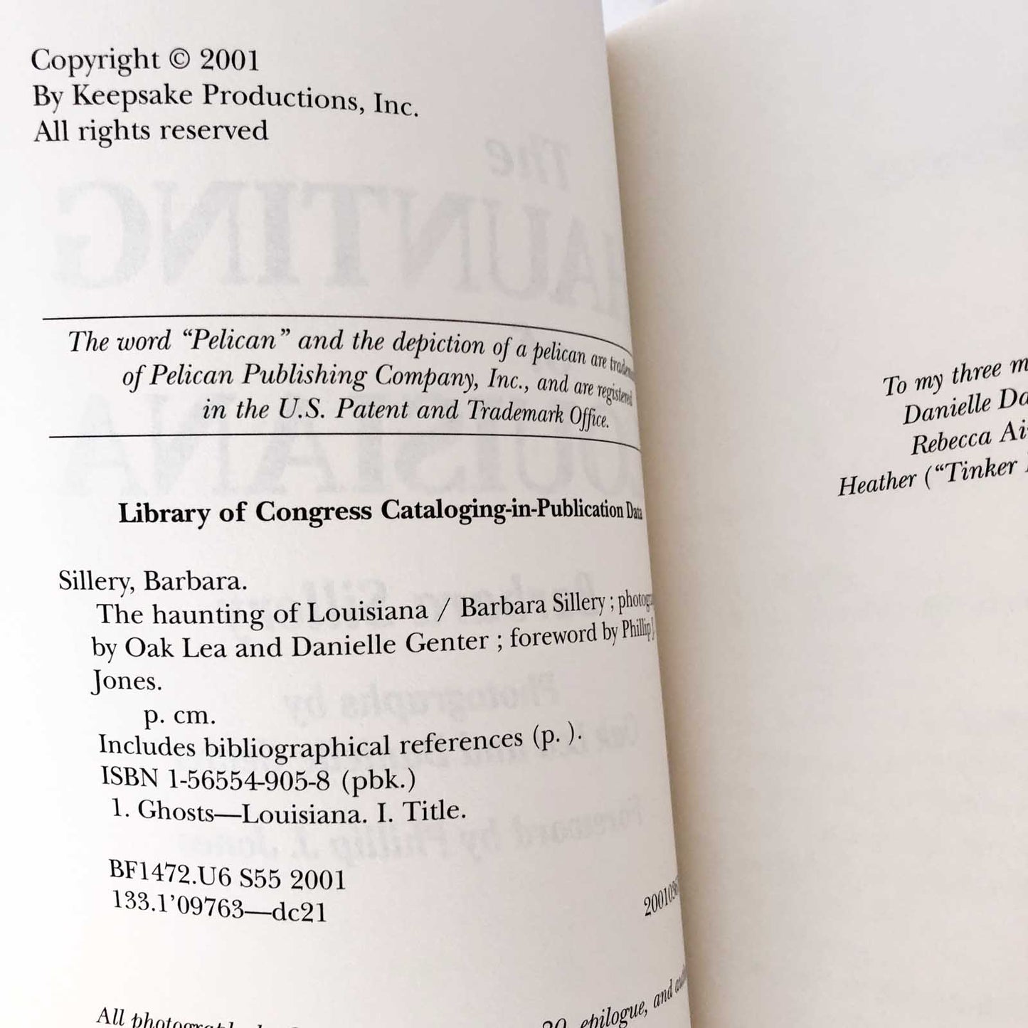 The Haunting of Louisiana by Barbara Sillery [FIRST EDITION] 2001