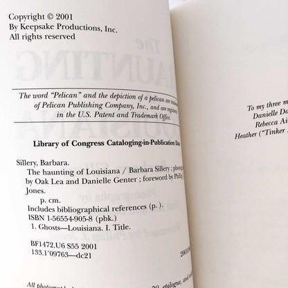 The Haunting of Louisiana by Barbara Sillery [FIRST EDITION] 2001