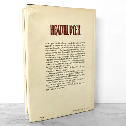 Headhunter by Michael Slade [FIRST EDITION / FIRST PRINTING] 1985