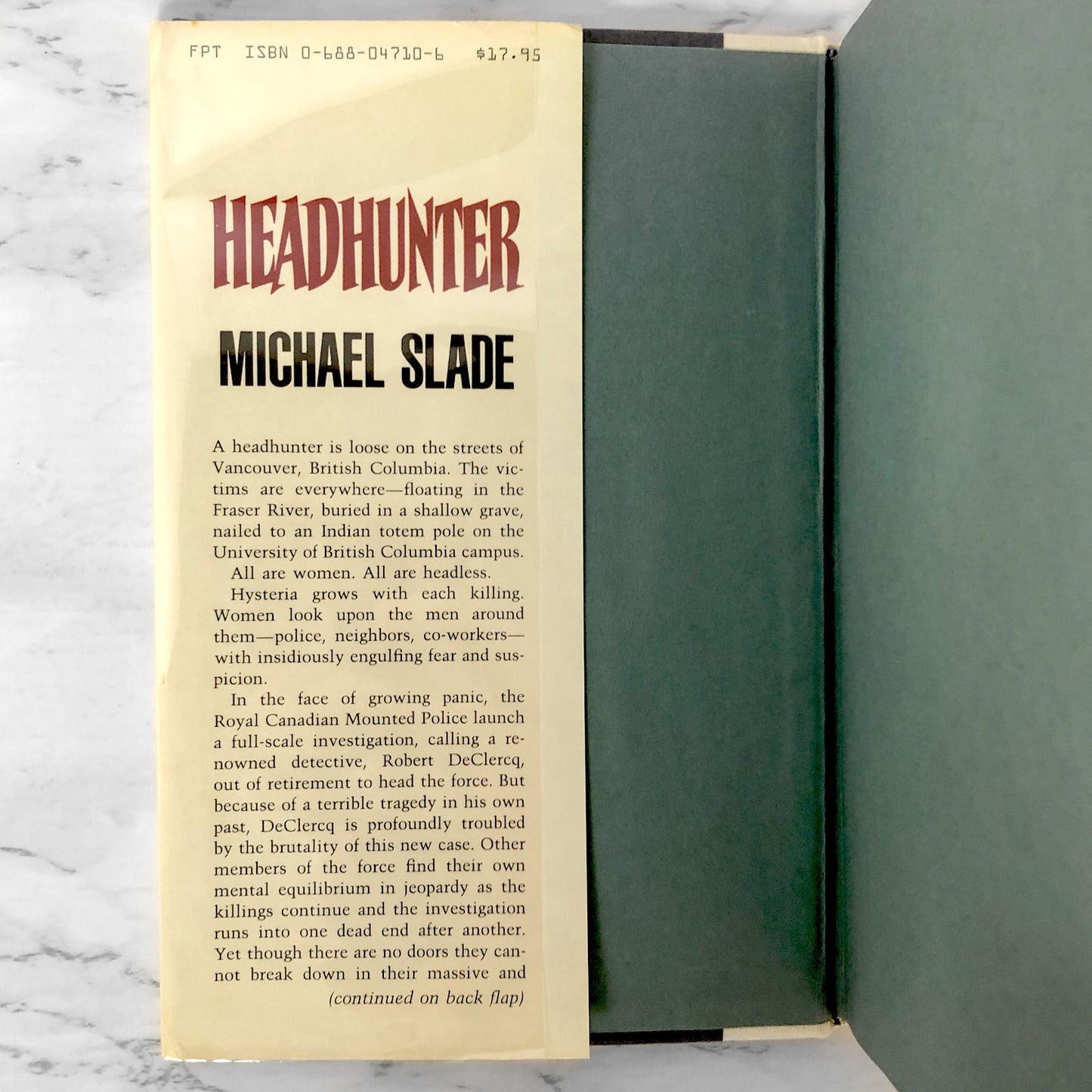 Headhunter by Michael Slade [FIRST EDITION / FIRST PRINTING] 1985