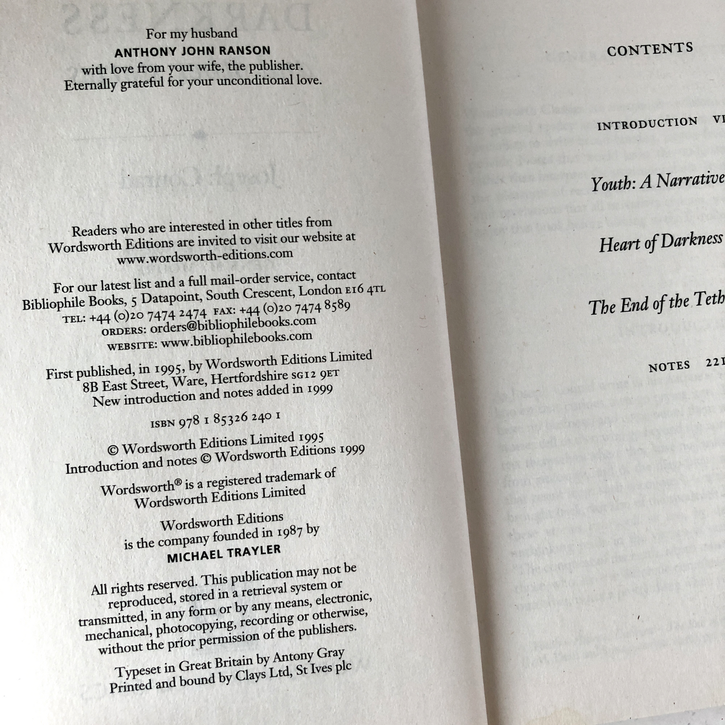 Heart of Darkness & Other Stories by Joseph Conrad [WORDSWORTH CLASSICS] - Bookshop Apocalypse