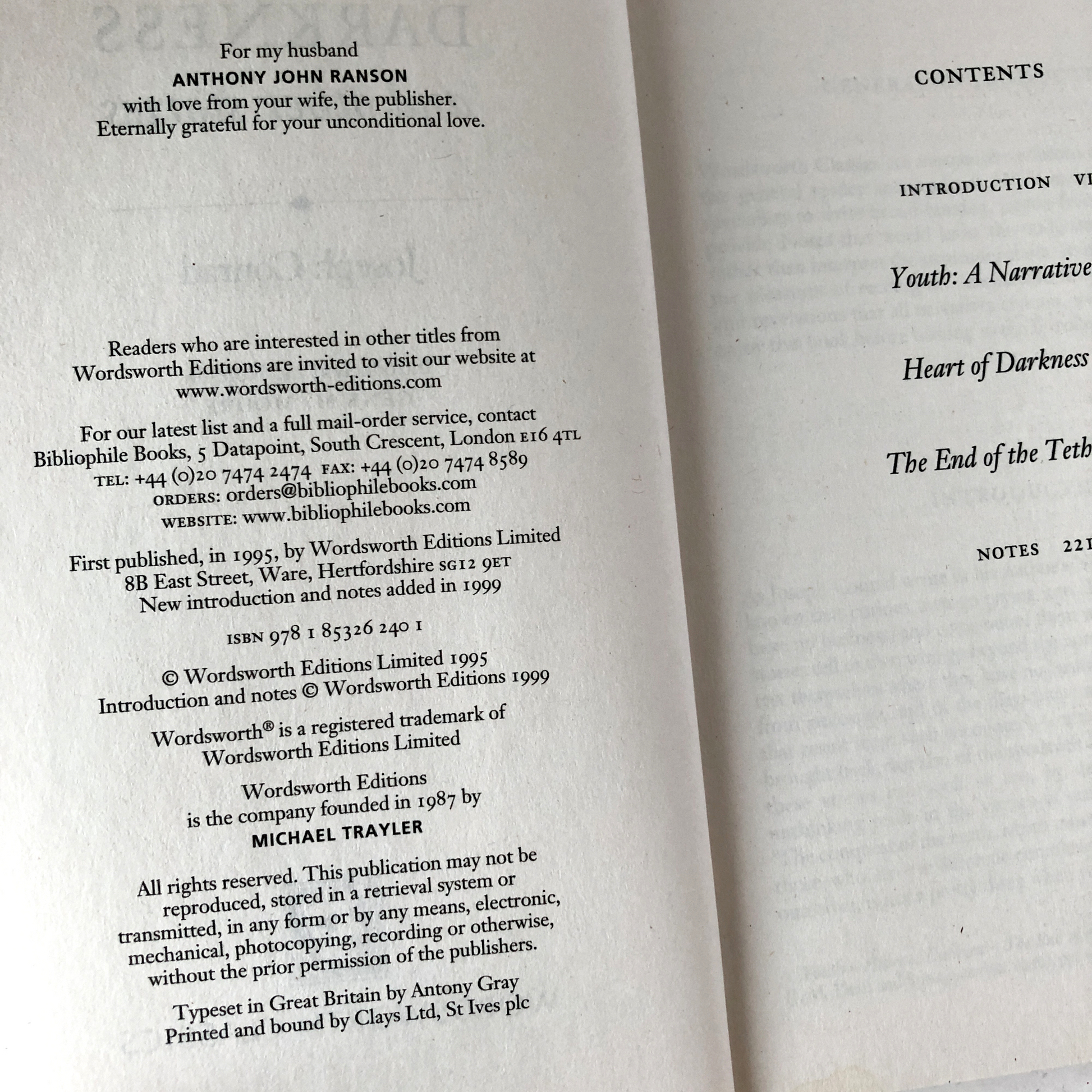 Heart of Darkness & Other Stories by Joseph Conrad [WORDSWORTH CLASSICS] - Bookshop Apocalypse