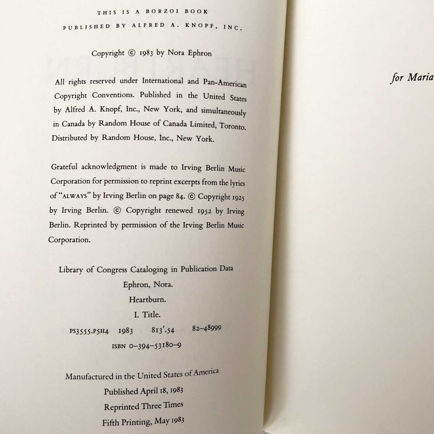 Heartburn by Nora Ephron [FIRST EDITION] 1983