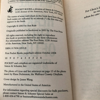 Heart Full of Lies: A True Story of Desire & Death by Ann Rule [FIRST PAPERBACK PRINTING] 2003 • Pocket Books