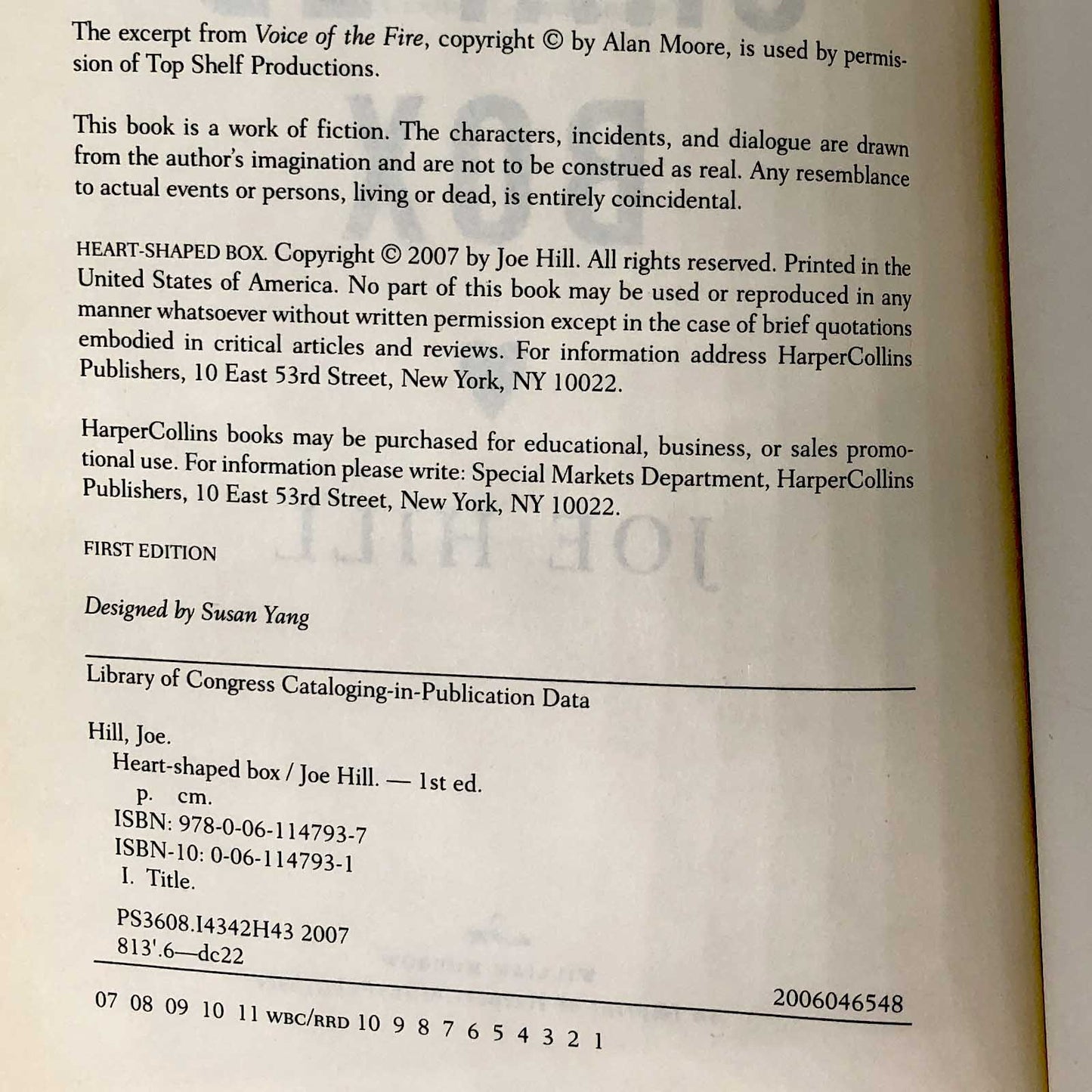 Heart-Shaped Box by Joe Hill [FIRST EDITION / FIRST PRINTING] 2007