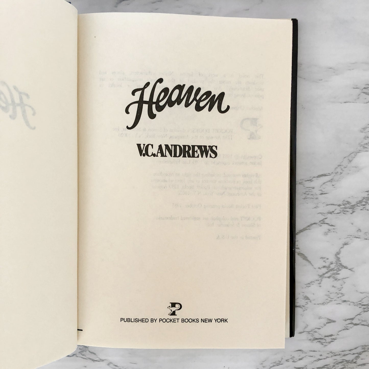 Heaven by V.C. Andrews [FIRST BOOK CLUB EDITION] 1985 • Hardcover • Pocket Books