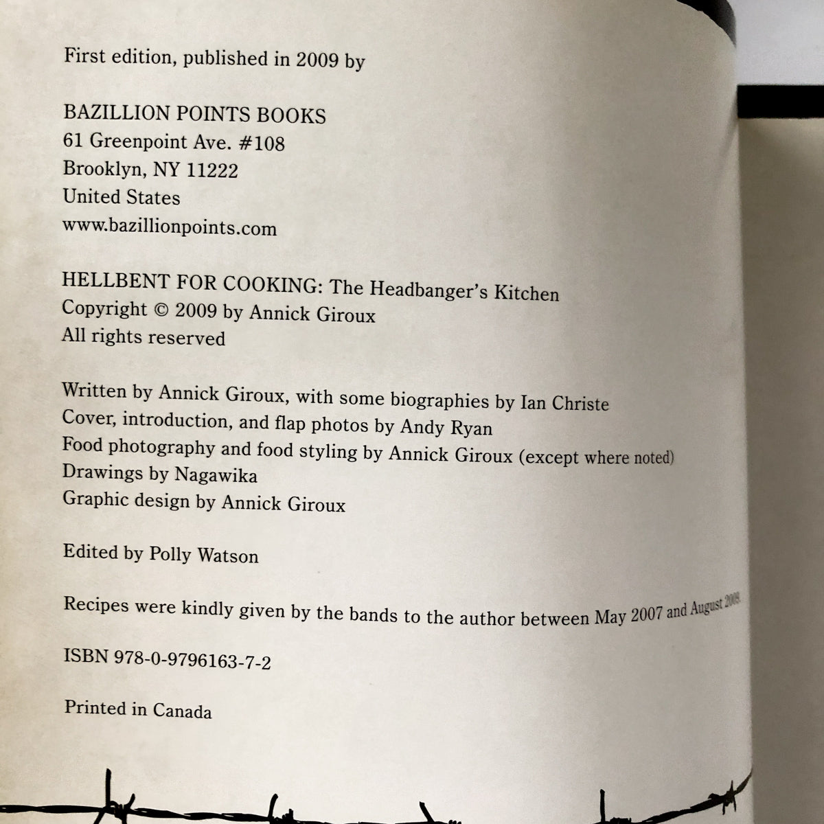 Hellbent for Cooking: The Heavy Metal Cookbook by Annick Giroux [FIRST EDITION PAPERBACK] - Bookshop Apocalypse