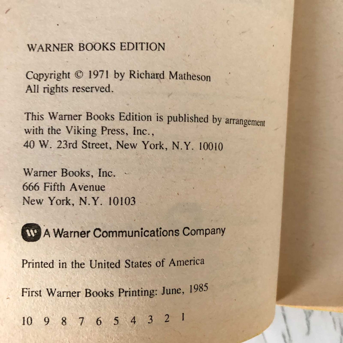Hell House by Richard Matheson [1985 PAPERBACK]