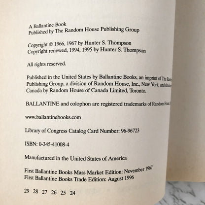 Hell's Angels by Hunter S. Thompson [1996 TRADE PAPERBACK] - Bookshop Apocalypse