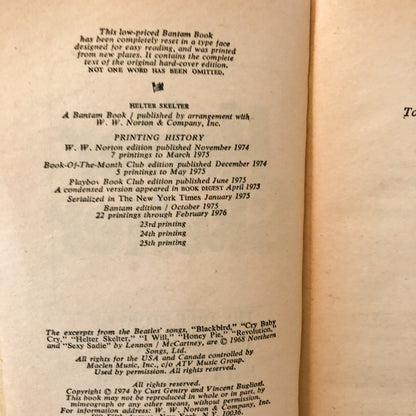 Helter Skelter: The True Story of The Manson Murders by Vincent Bugliosi [1976 PAPERBACK]