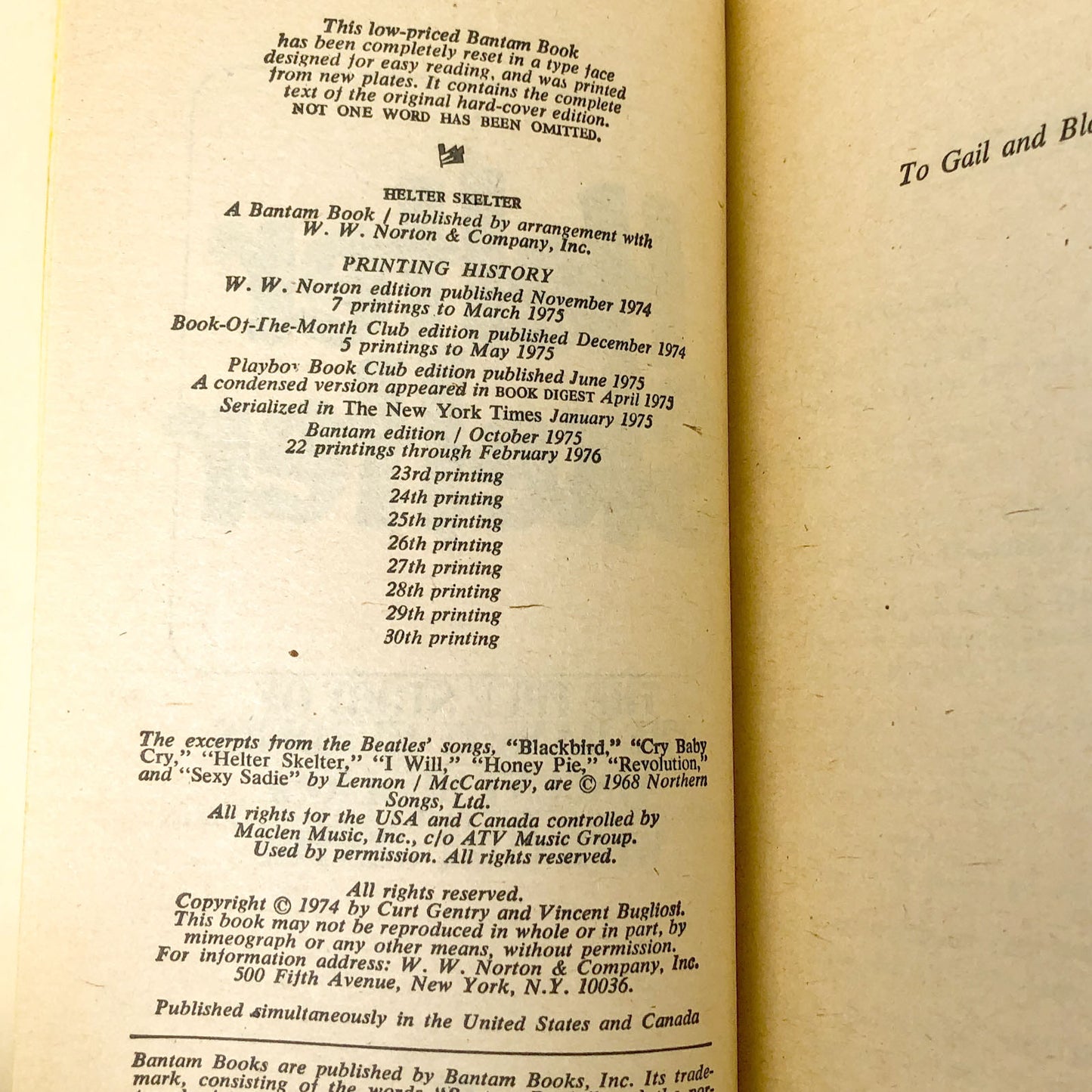 Helter Skelter: The True Story of The Manson Murders by Vincent Bugliosi [1976 PAPERBACK]