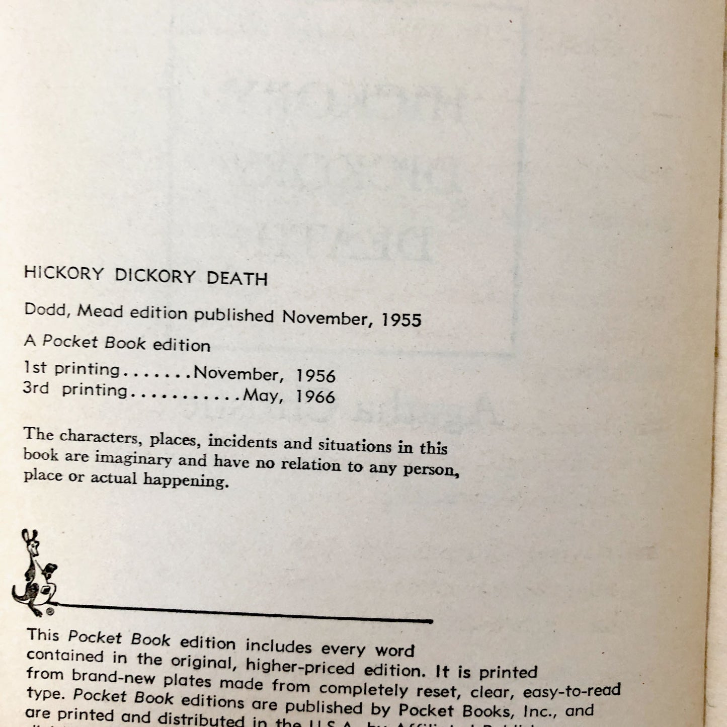 Hickory Dickory Death by Agatha Christie [1966 PAPERBACK] Poirot #30