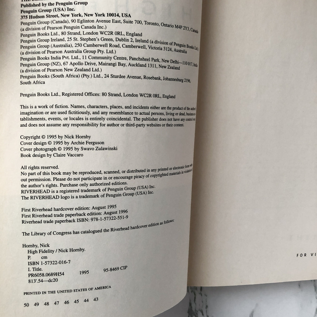 High Fidelity by Nick Hornby [TRADE PAPERBACK / 1995] - Bookshop Apocalypse