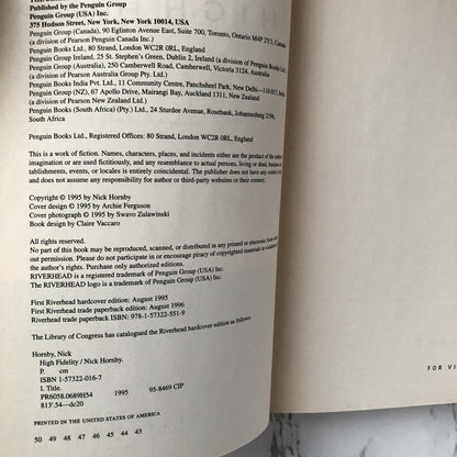 High Fidelity by Nick Hornby [TRADE PAPERBACK / 1995] - Bookshop Apocalypse