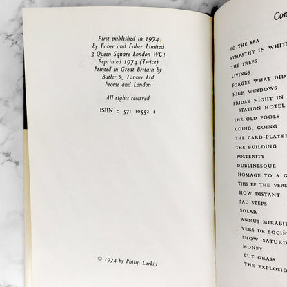 High Windows by Philip Larkin [U.K. FIRST EDITION] 1974