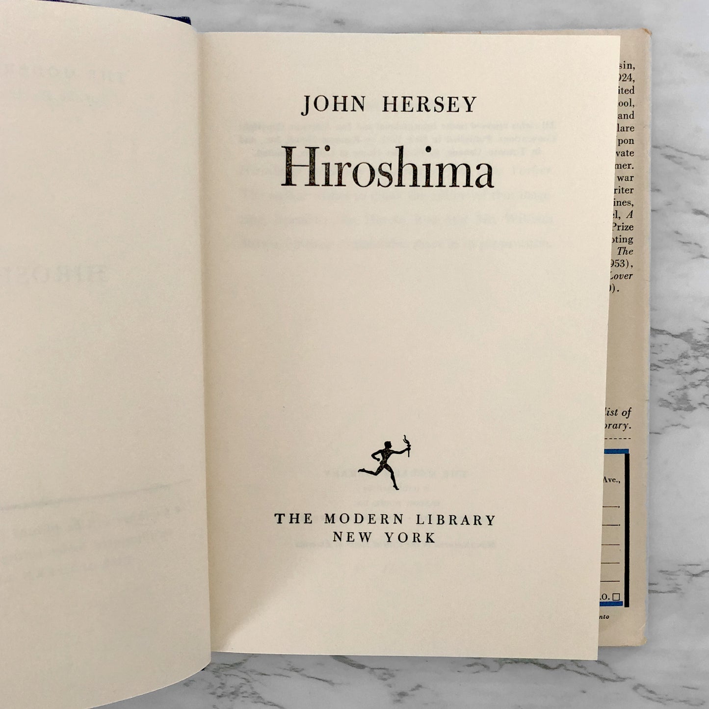 Hiroshima by John Hersey [THE MODERN LIBRARY] 1946 / HARDCOVER