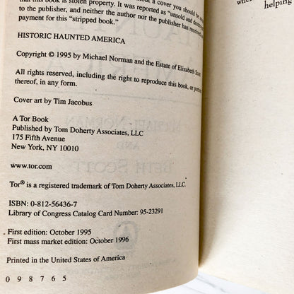 Historic Haunted America by Beth Scott & Michael Norman [1996 PAPERBACK] • TOR