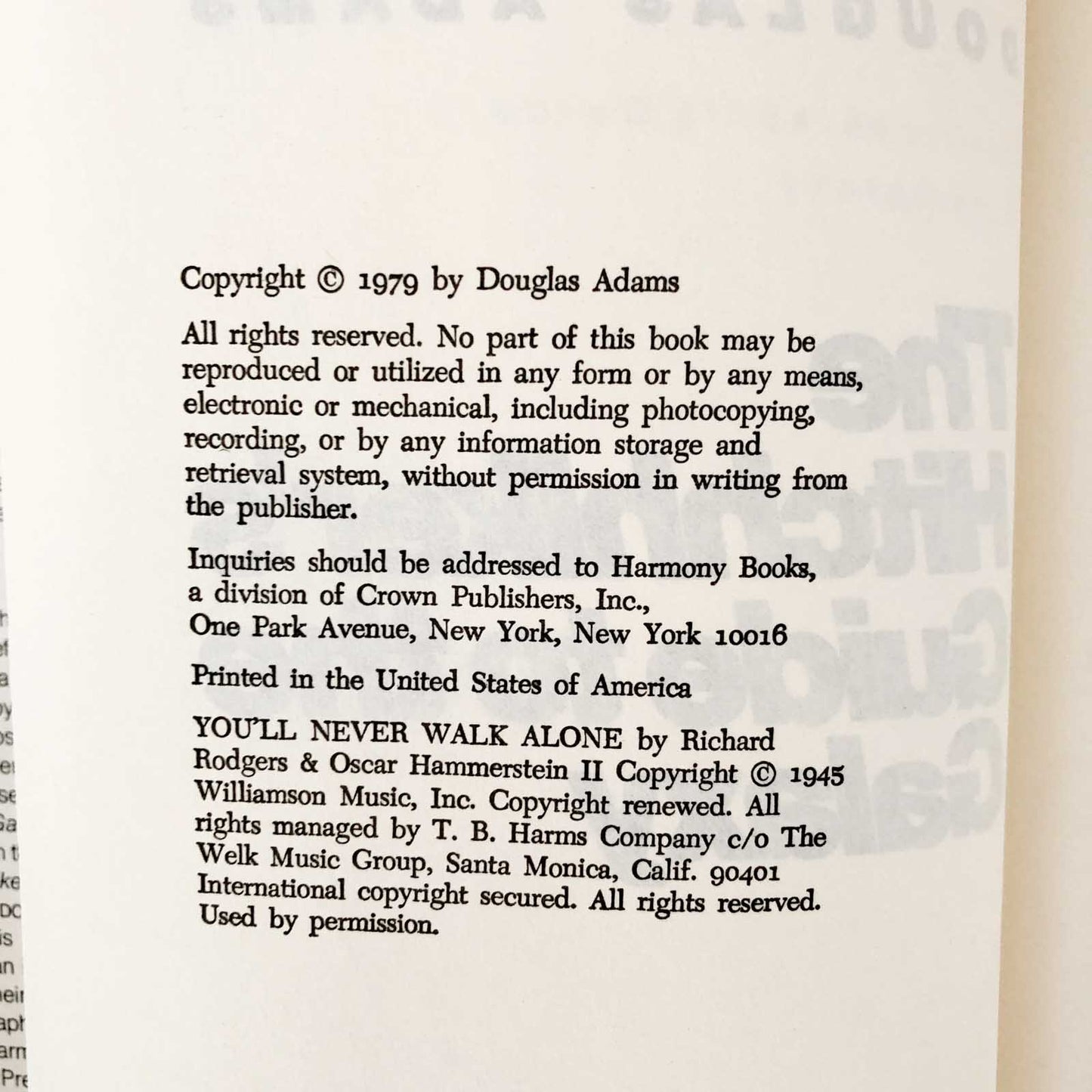 The Hitchhiker's Guide to the Galaxy by Douglas Adams [1979 HARDCOVER]