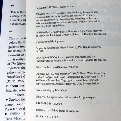 The Hitchhikers Guide to the Galaxy by Douglas Adams [25th ANNIVERSARY FACSIMILE HARDCOVER]