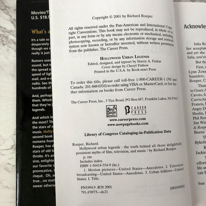 Hollywood Urban Legends by Richard Roeper [FIRST EDITION / 2001] - Bookshop Apocalypse