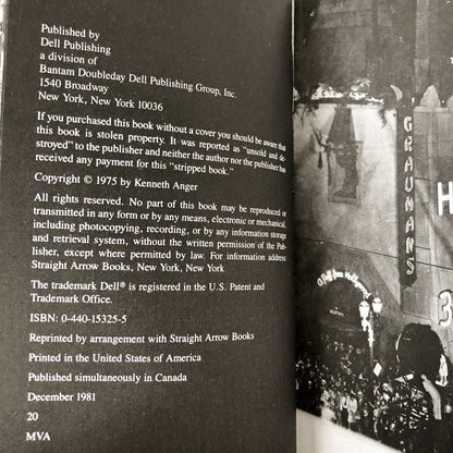 Hollywood Babylon by Kenneth Anger [1981 PAPERBACK] - Bookshop Apocalypse