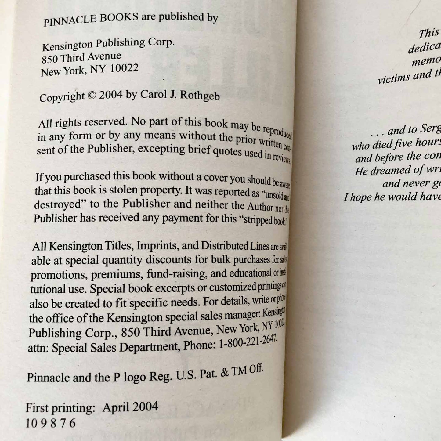 Hometown Killer by Carol J. Rothgeb [2004 PAPERBACK]