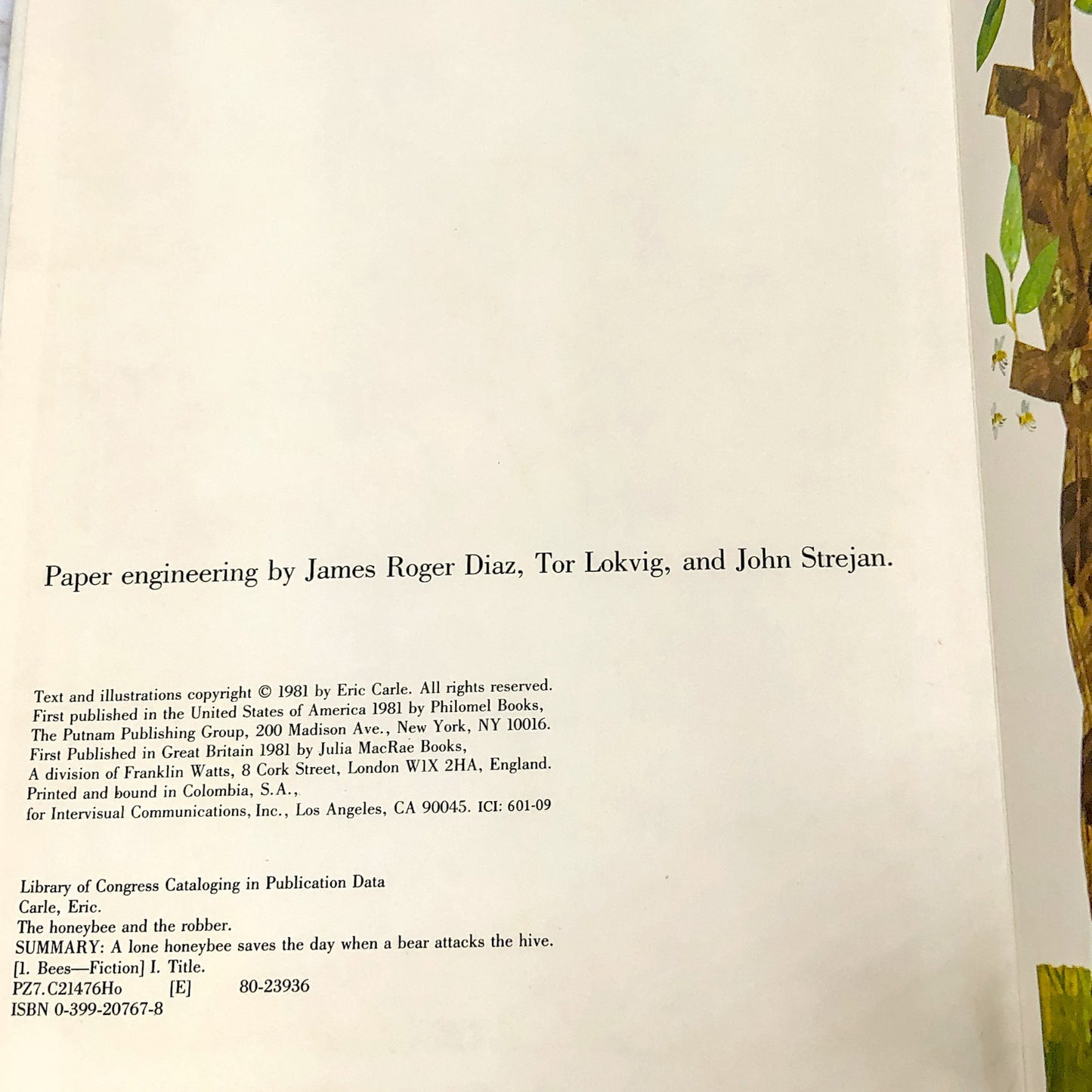 The Honeybee & the Robber by Eric Carle [FIRST EDITION POP-UP BOOK] 1981 • Philomel Books