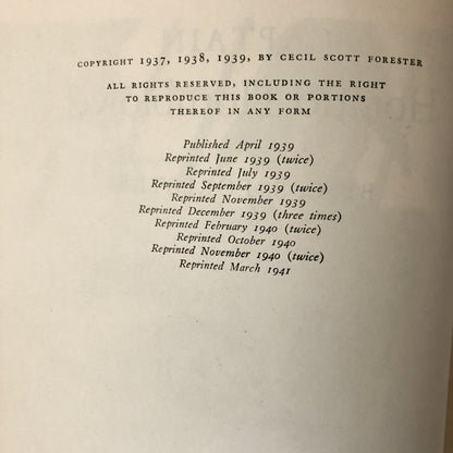 Captain Horatio Hornblower by C.S. Forester [FIRST EDITION / 1939] - Bookshop Apocalypse