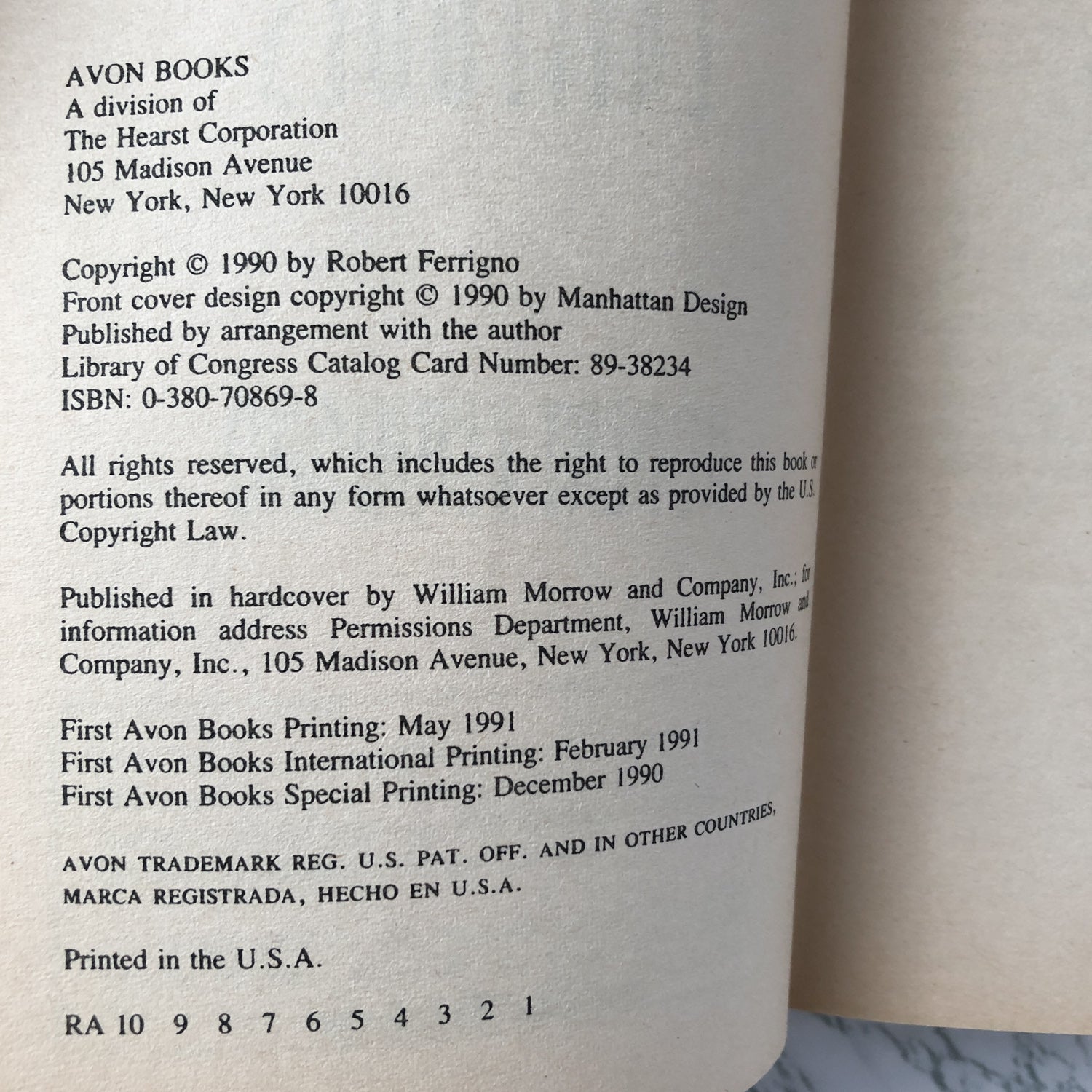 The Horse Latitudes by Robert Ferrigno [1991 PAPERBACK] - Bookshop Apocalypse