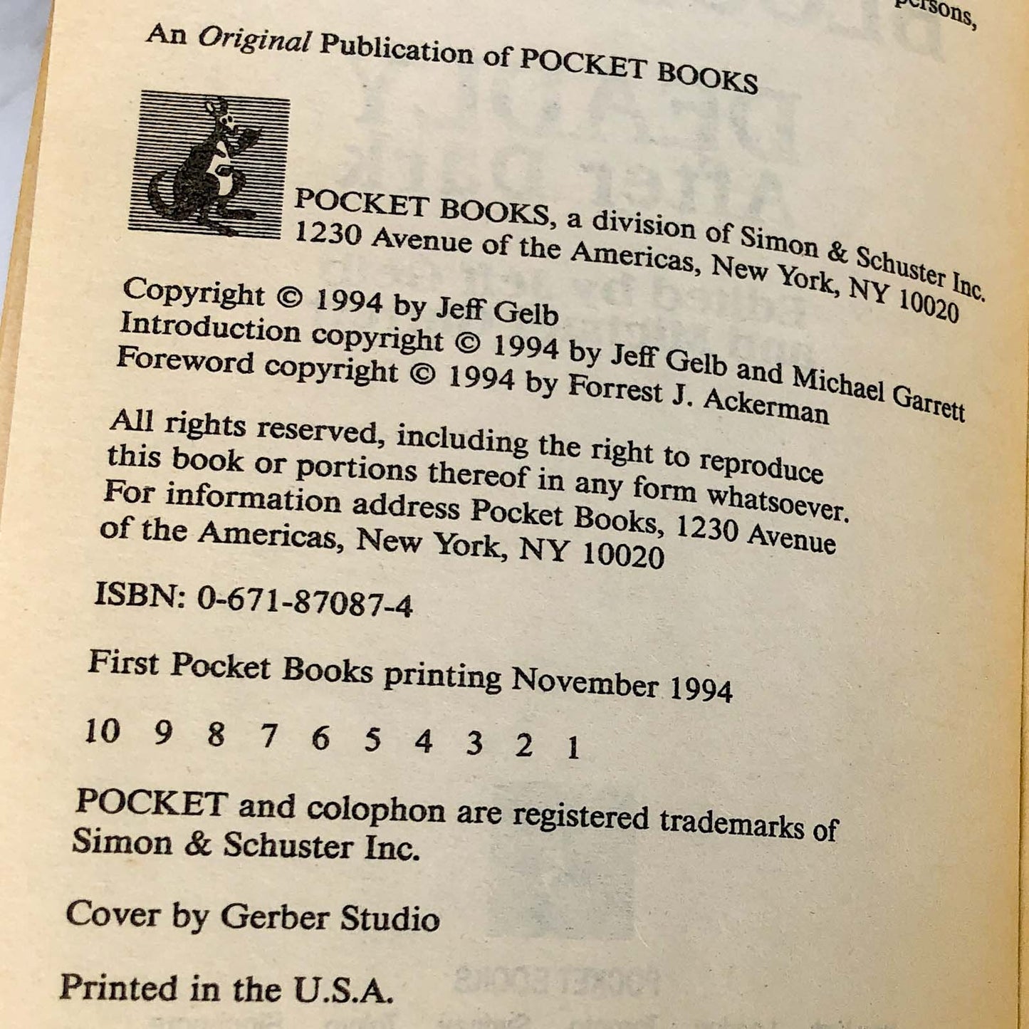 Hot Blood Vol. 4: Deadly After Dark edited by Jeff Geld [FIRST PAPERBACK PRINTING] 1994