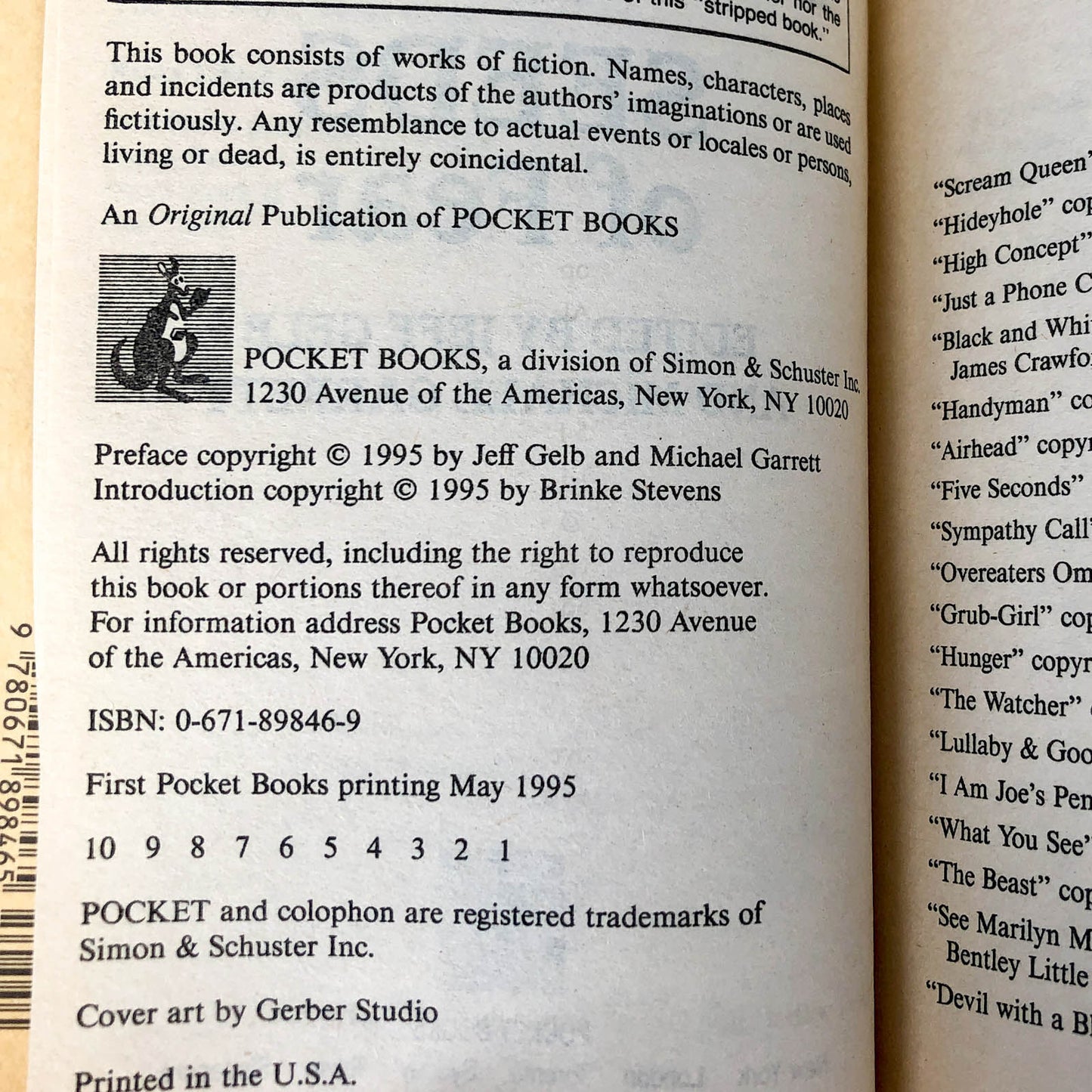 Hot Blood Vol. 5: Seeds of Fear edited by Jeff Geld [FIRST PAPERBACK PRINTING] 1995