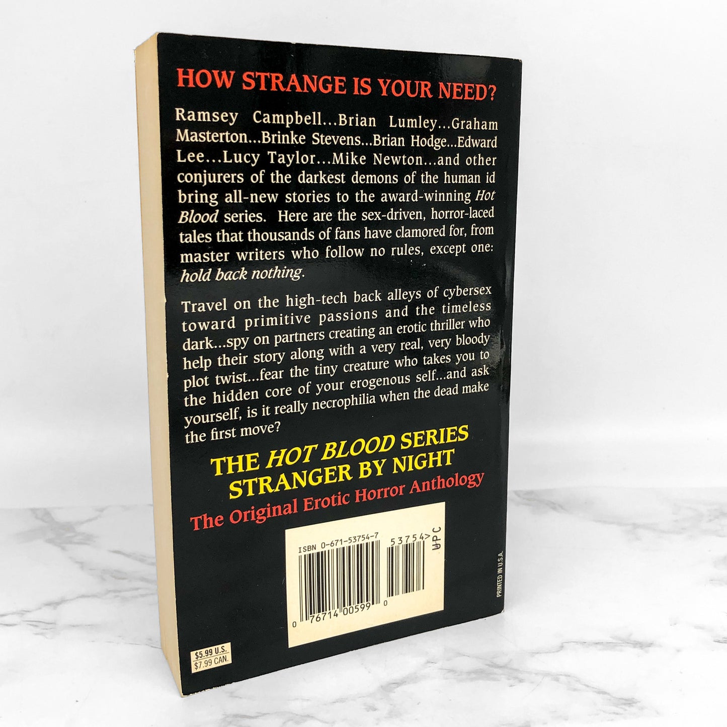 Hot Blood Vol. 6: Stranger by Night edited by Jeff Geld [FIRST PAPERBACK PRINTING] 1995