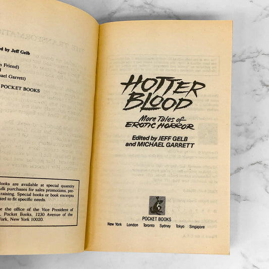 Hotter Blood: More Tales of Erotic Horror edited by Jeff Geld [FIRST EDITION PAPERBACK] 1991