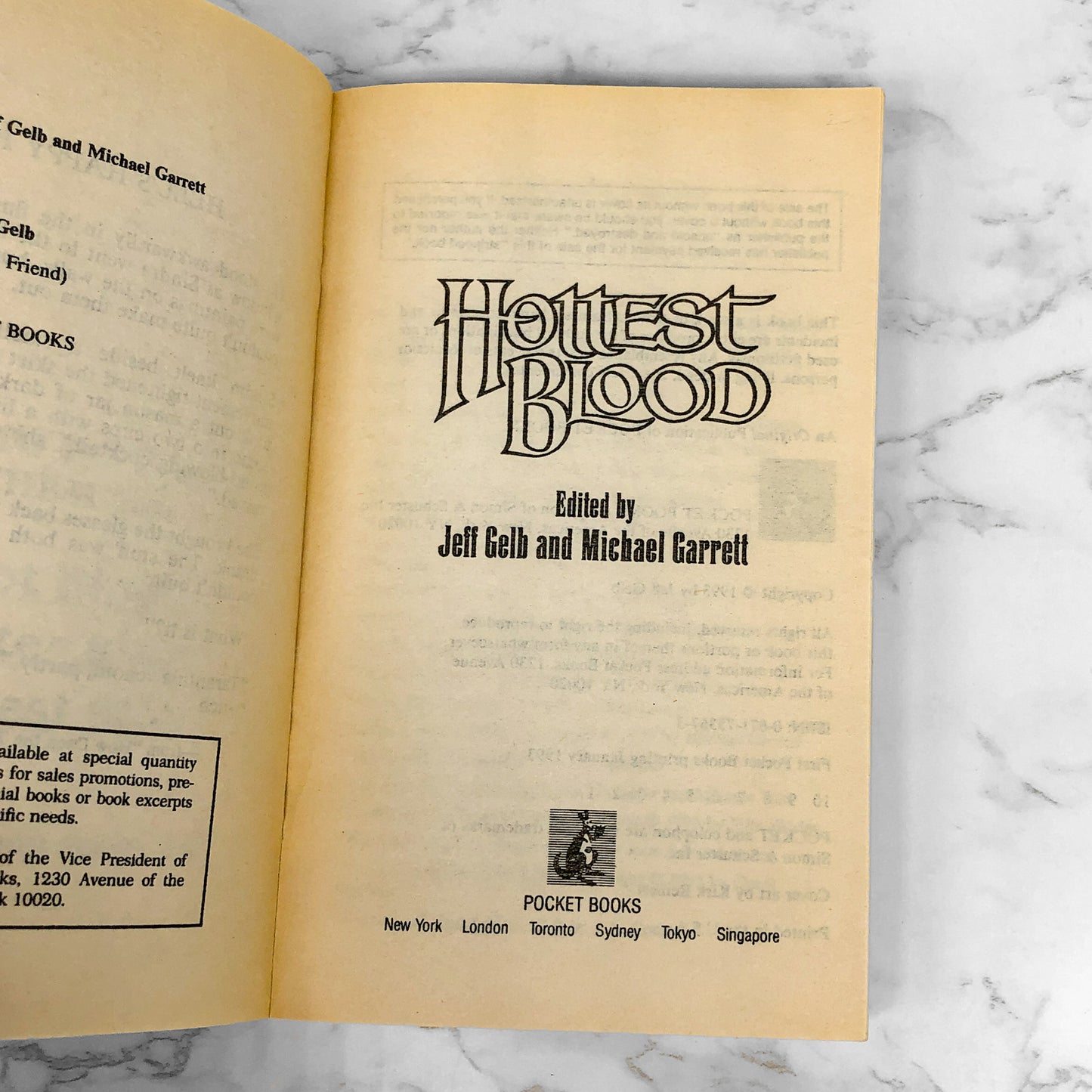 Hot Blood Vol. 3: Hottest Blood edited by Jeff Geld [FIRST PAPERBACK PRINTING] 1993