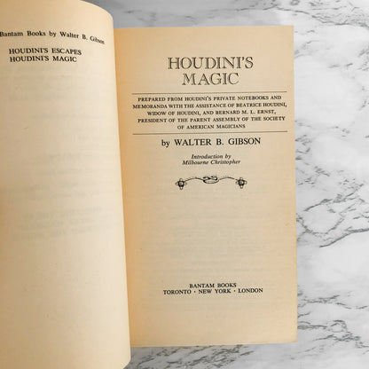 Houdini's Magic: Prepared from Houdini's Private Notebooks by Walter B. Gibson [1976 PAPERBACK]