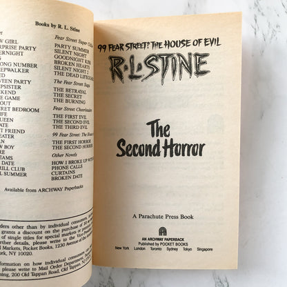 99 Fear Street: The Second Horror by R.L. Stine [1994 PAPERBACK] - Bookshop Apocalypse
