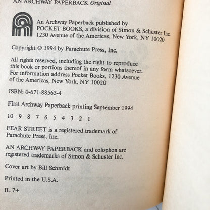 99 Fear Street: The Second Horror by R.L. Stine [1994 PAPERBACK] - Bookshop Apocalypse