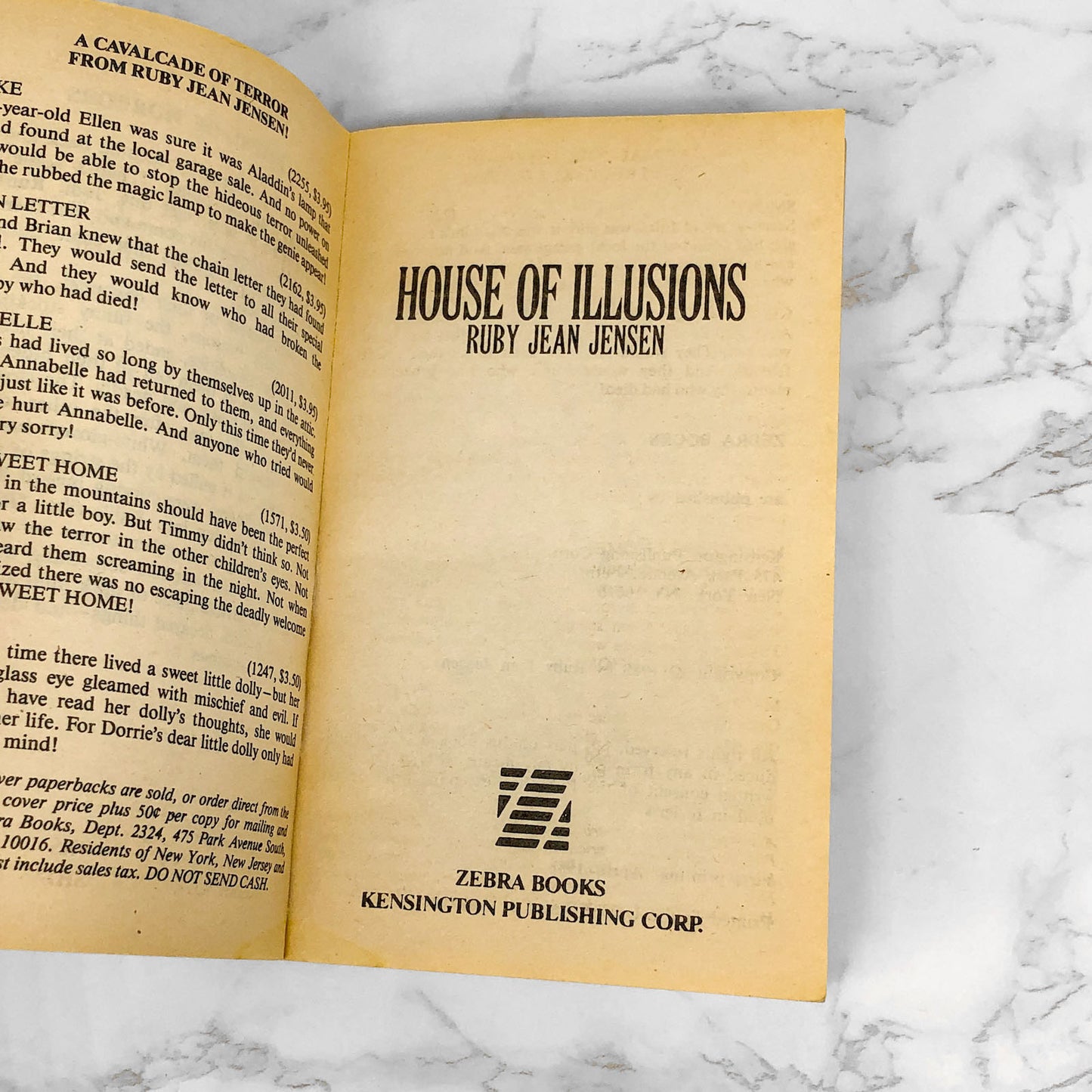 House of Illusions by Ruby Jean Jensen [FIRST PRINTING] 1988 • Zebra Horror