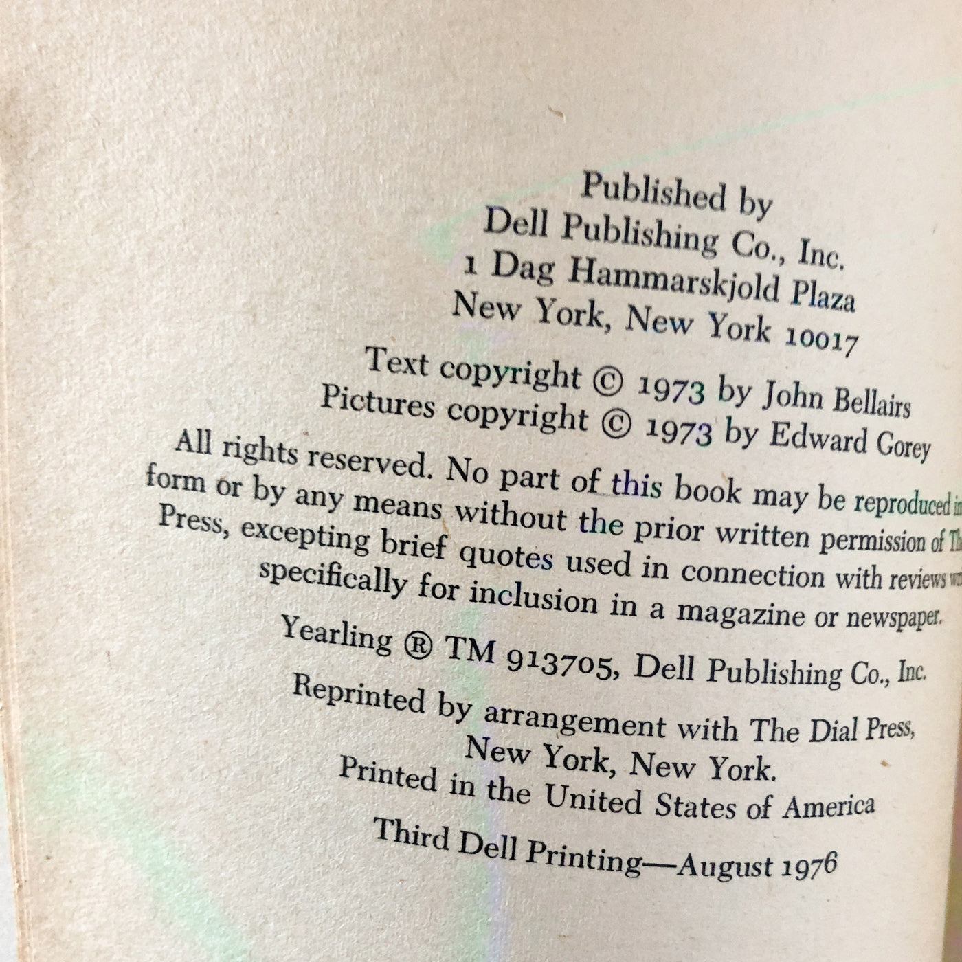 The House With A Clock in Its Walls by John Bellairs [FIRST PAPERBACK EDITION / 1976]