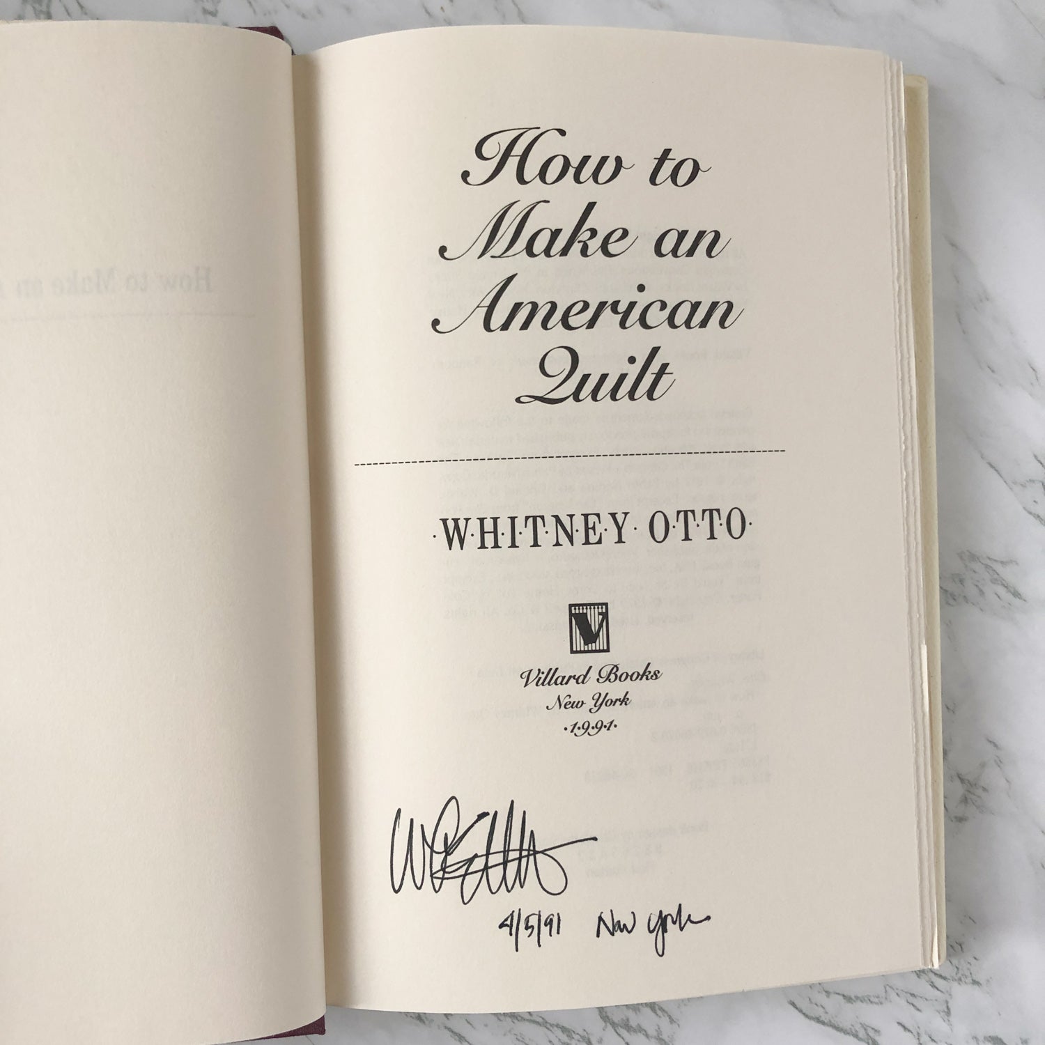 How to Make an American Quilt by Whitney Otto [SIGNED! FIRST EDITION] - Bookshop Apocalypse